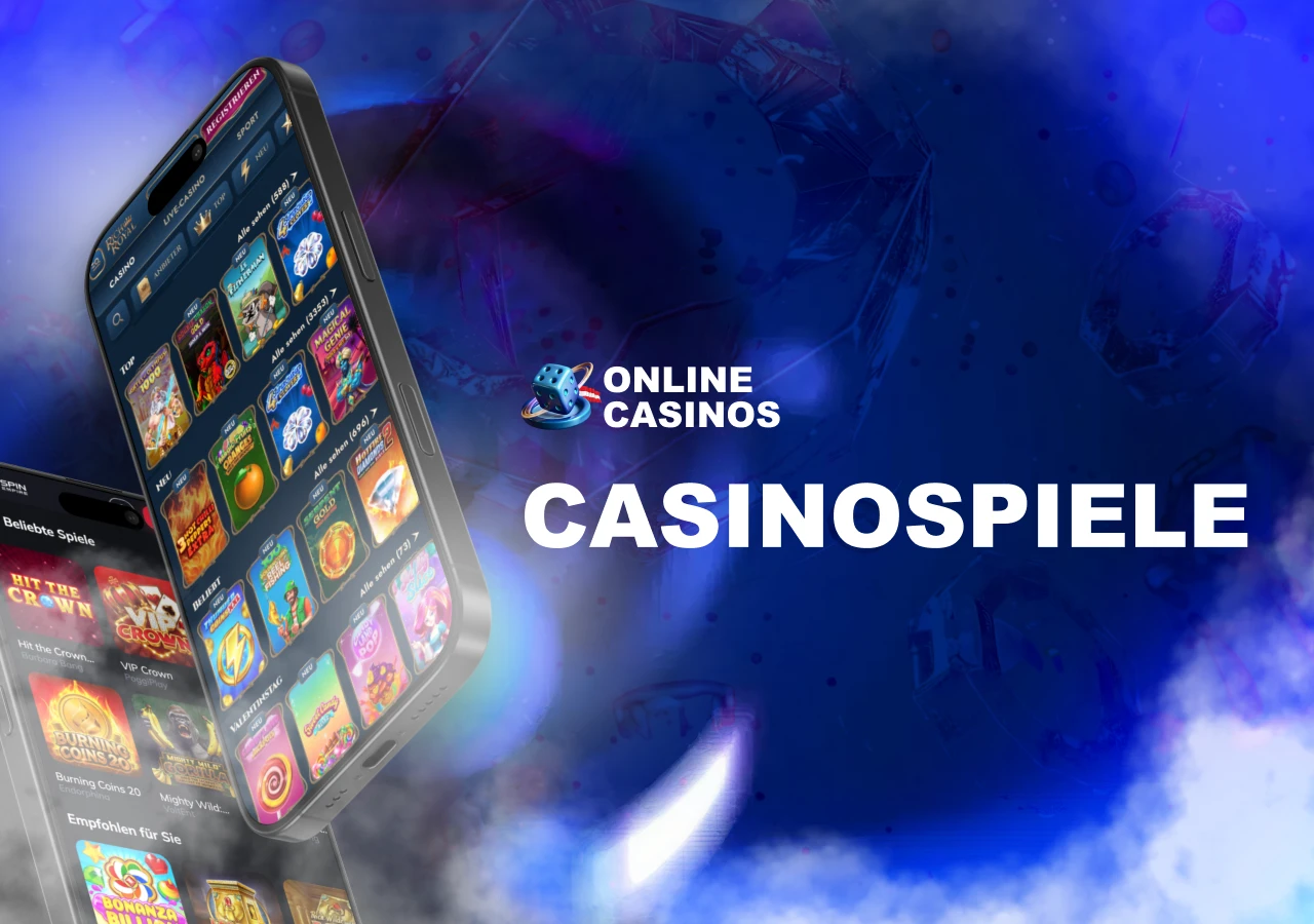 Beliebte Smartphone-optimierte Casinospiele wie Slots und Live-Tischspiele